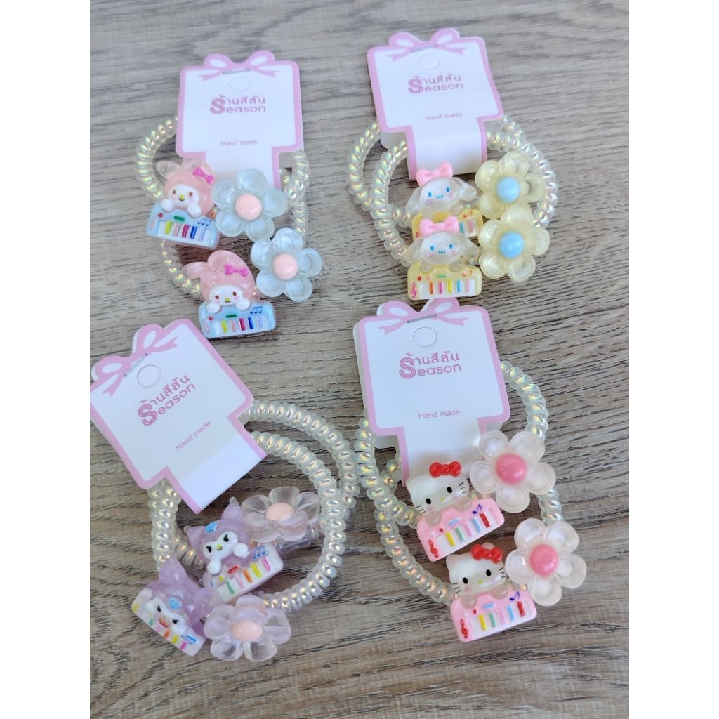 2ชิ้น💥พร้อมส่ง💥 หนังยางเกลียว ยางรัดผมตัวหนอน ลายการ์ตูนยางรัดผมน่ารักๆ 2ชิ้น - รูปที่ 4