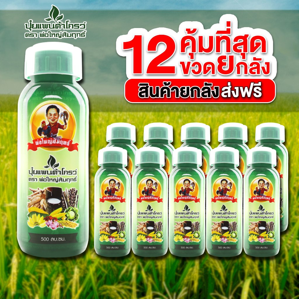 ยกลัง 12ขวด ปุ๋ย แพนต้าโกรว์ พ่อใหญ่สัมฤทธิ์ คุณสัมฤทธิ์  ปุ๋ยแมกนีเซียมแพนต้าโกรว์ ปุ๋ยน้ำ ขวด 500 ซีซี