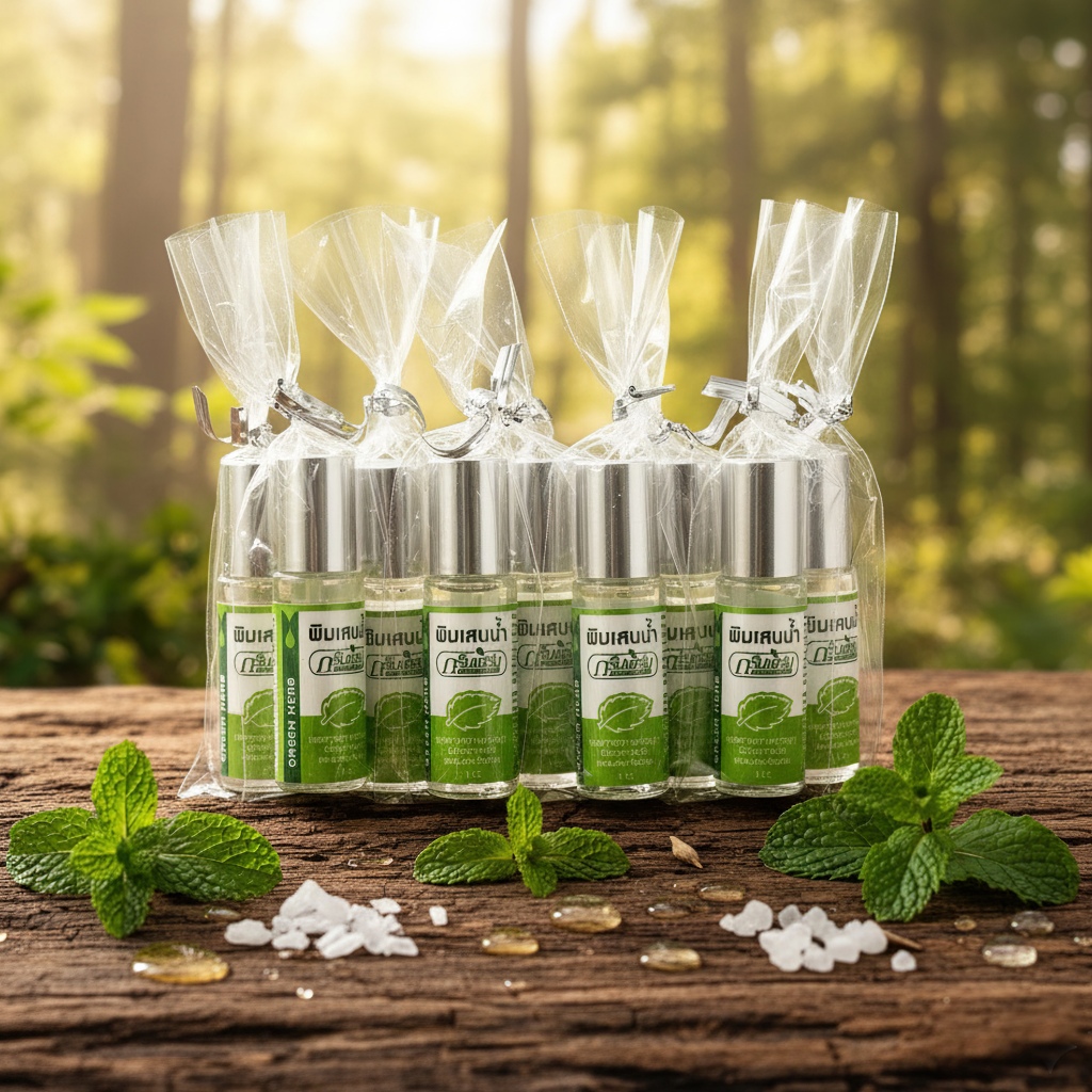 [ แพ็ค 10 ขวด ] พิมเสนน้ำ ของชำร่วย ที่ระลึก ยาหม่องน้ำ ลูกกลิ้ง 5 ซีซี