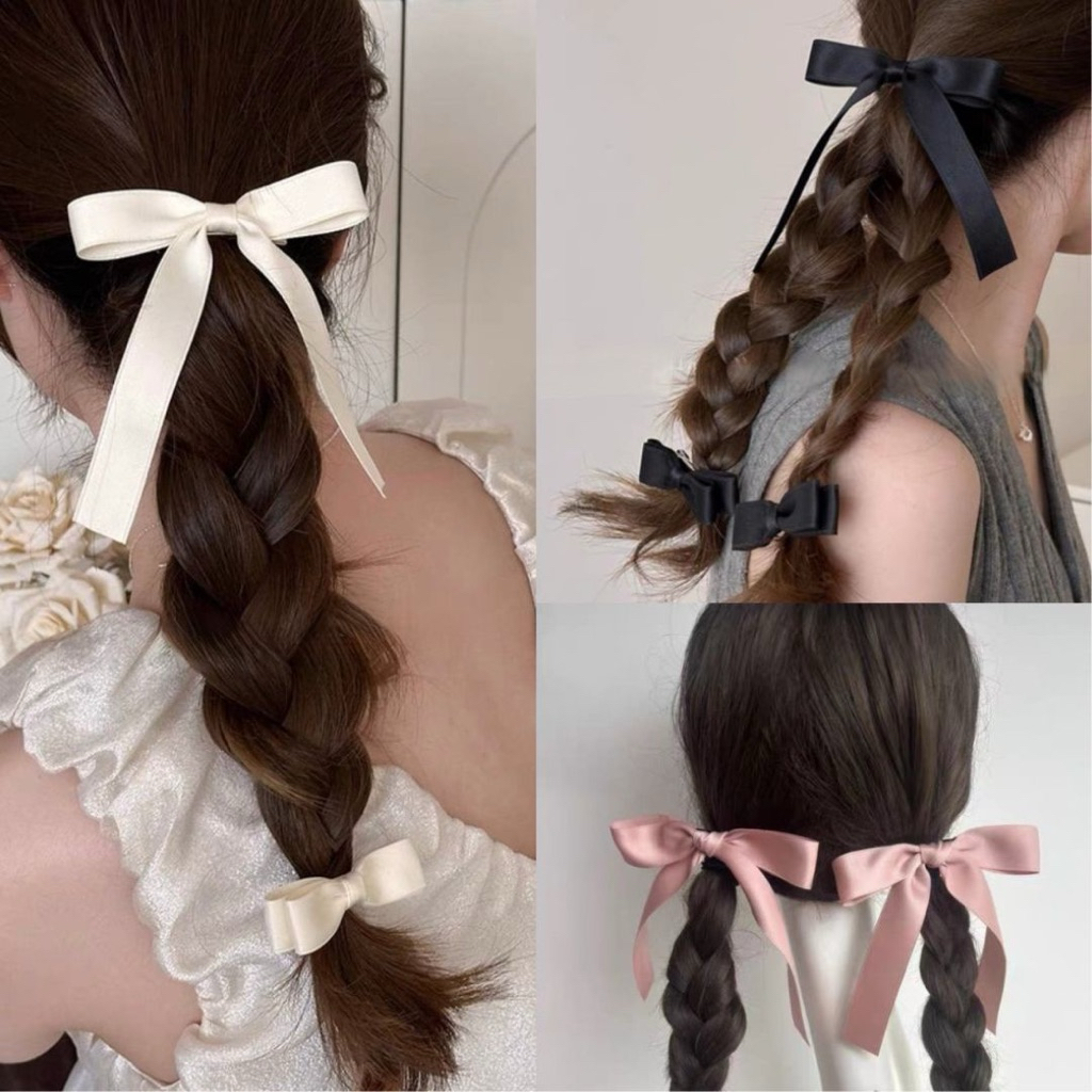 กิ๊บโบว์ริบบิ้น เนื้อผ้าคุณภาพดี โบว์ติดผม กิ๊ฟติดผม ริบบิ้น พร้อมส่ง - รูปที่ 6