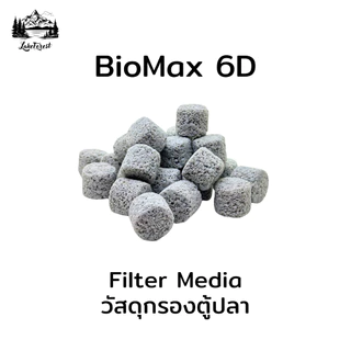 BioMax 6D วัสดุกรองพรีเมียม พื้นที่ผิวมีความพรุนสูงมาก รองรับแบคทีเรียได้ดีขึ้น อุดตันยาก ทำให้น้ำใส