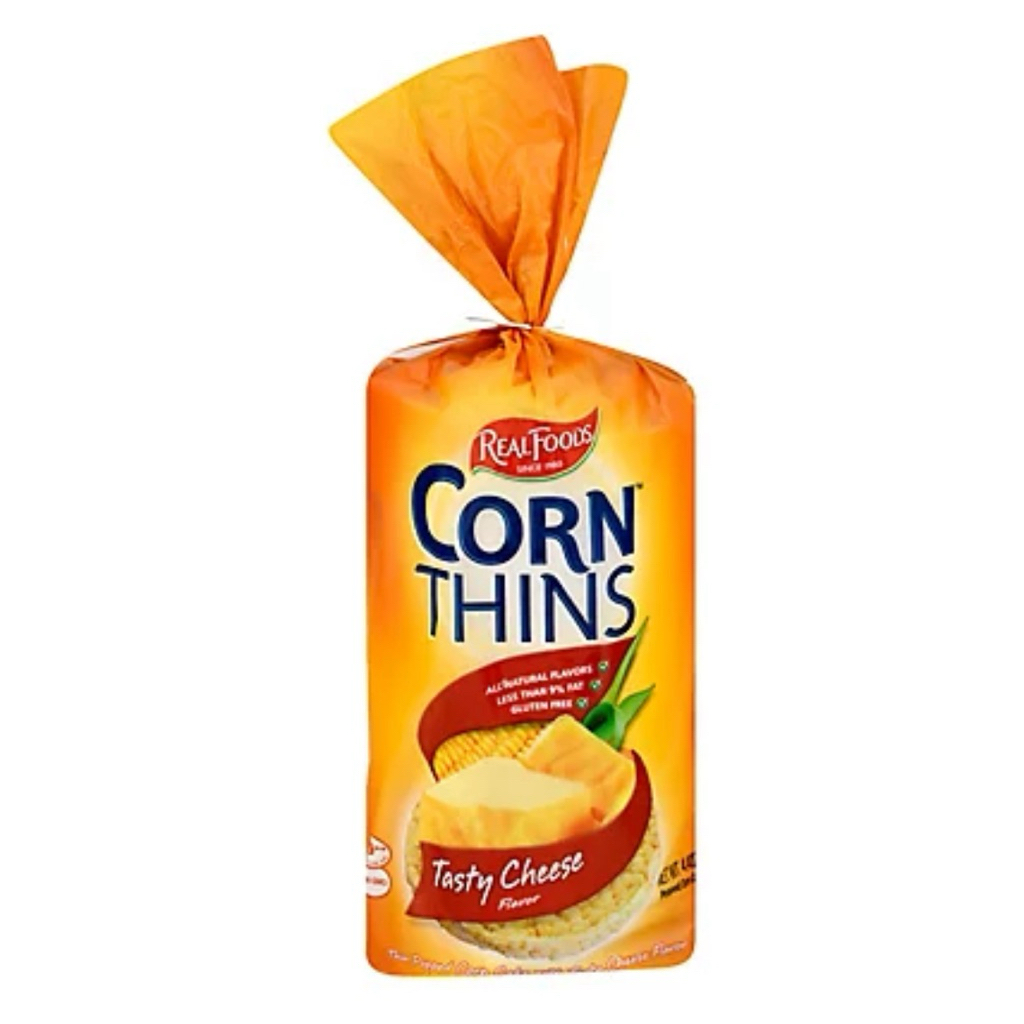 Real Foods Original Corn Thin/Multigrain/Sour cream & Chives/Tasty Cheese ข้าวโพดธัญพืชอบกรอบ เรียลฟ