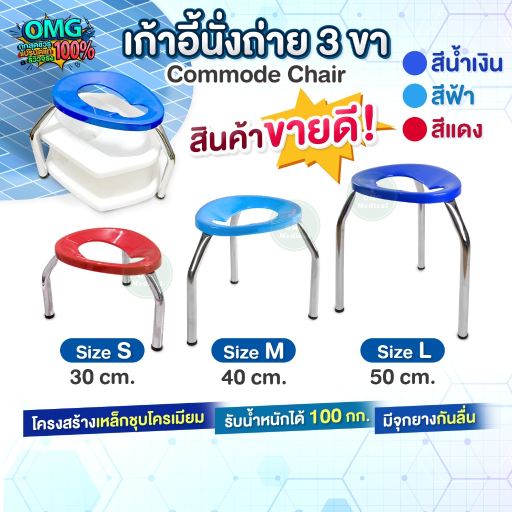 ถูกจริง❗ พร้อมส่งจากไทย เก้าอี้นั่งถ่าย 3 ขา เก้าอี้สุขภัณฑ์ S M L ครอบโถส้วม สุขาคนป่วย เก้าอี้คนแก่ เก้าอี้ครอบโถส้วม