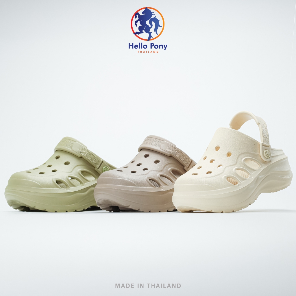 Hello Pony รองเท้าแตะ แบบรัดส้น รองเท้าแฟชั่น ดีไซน์ 2IN1 สำหรับผู้ชายและผู้หญิง EVA กันลื่น MHM4016