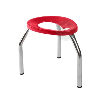 เก้าอี้นั่งถ่าย 3 ขา Commode Chair ไซส์ M สีแดง สูง 40 ซม. เก้าอี้สุขภัณฑ์ ครอบโถส้วม สุขาคนป่วย เก้าอี้ครอบโถส้วม