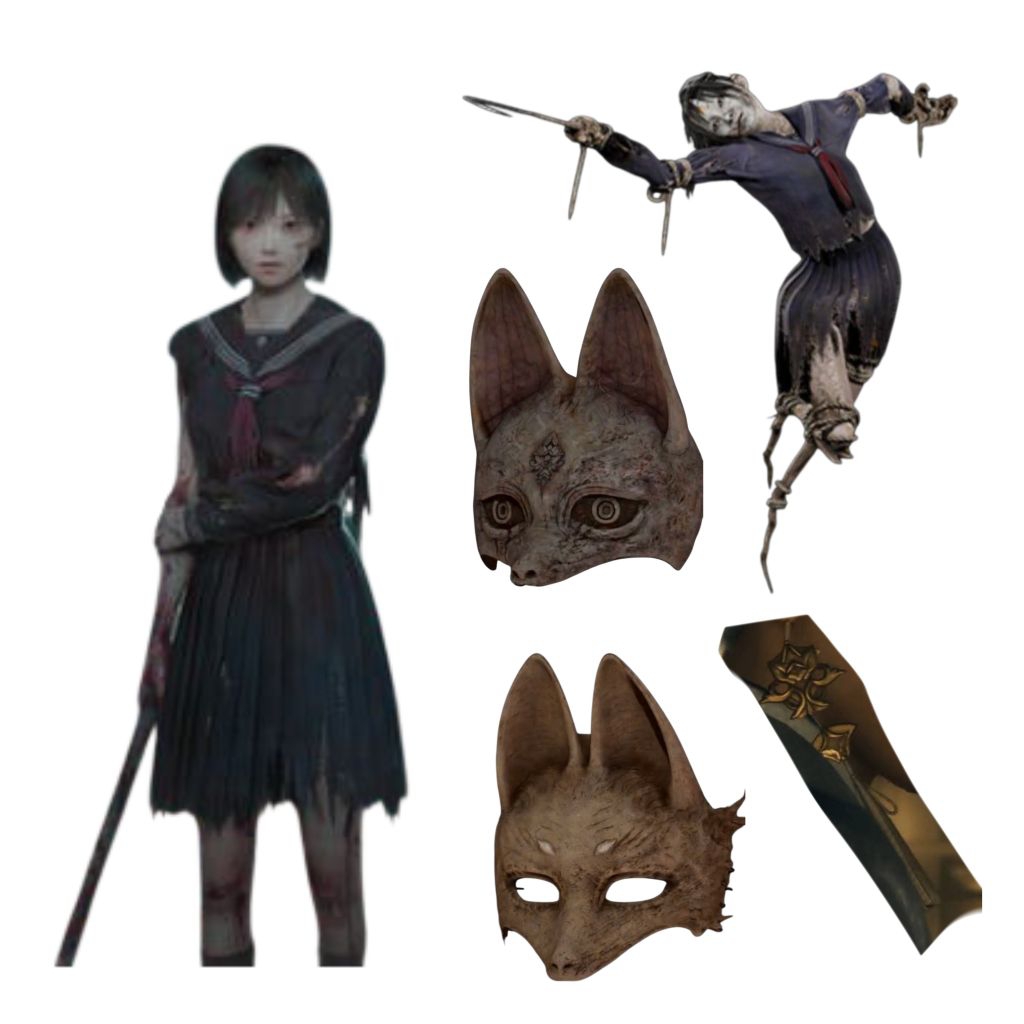 พร๊อบคอสเพลย์หน้ากาก อาวุธ จากเกม [ Silent Hill f  ] งานเรซิ่น 3D [ Cosplay ]