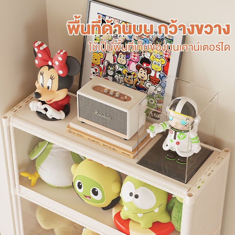 ตู้เก็บของ ตู้เก็บของเล่นและขนม PVCวัสดุ เป็นมิตรกับสิ่แวดล้อม สวยงามทนทาน ป้องกันฝุ่นและโปร่งใส  3/4/5 ชั้น - รูปที่ 4