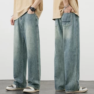 B&R สไตล์อเมริกันแนววินเทจ กางเกงยีนส์ Jeans สไตล์สตรีท การออกแบบกระเป๋า ความรู้สึกของรายละเอียด ระบายอากาศได้ดีใส่สบาย
