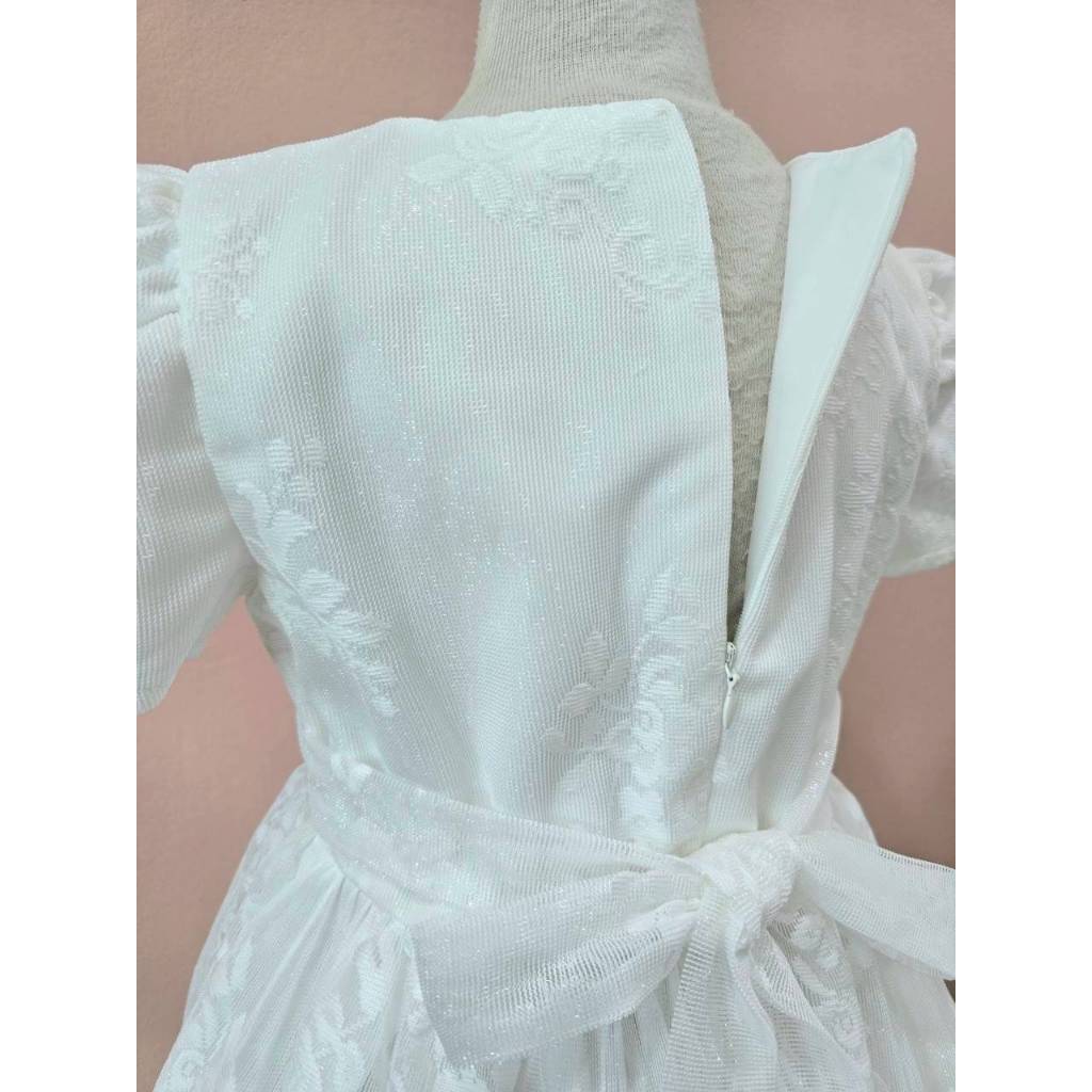 J012 ชุดเดรสเด็กหญิงและแม่ สีออฟไวท์ สวยหรู สามารถใส่ได้ทุกโอกาส​สำคัญ ราคา ถูกที่สุด ดีลบีเคเค แกลเลอรีภาพที่ 6