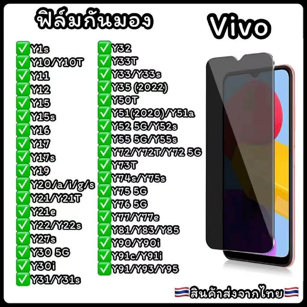 ฟิล์ม HD กระจกนิรภัย ฟิล์มกันเสือก สำหรับ VIVO Y02 S Y11 Y12 Y15 Y17 Y15S Y16 Y20 S Y12S Y12A  ฟิล์ม
