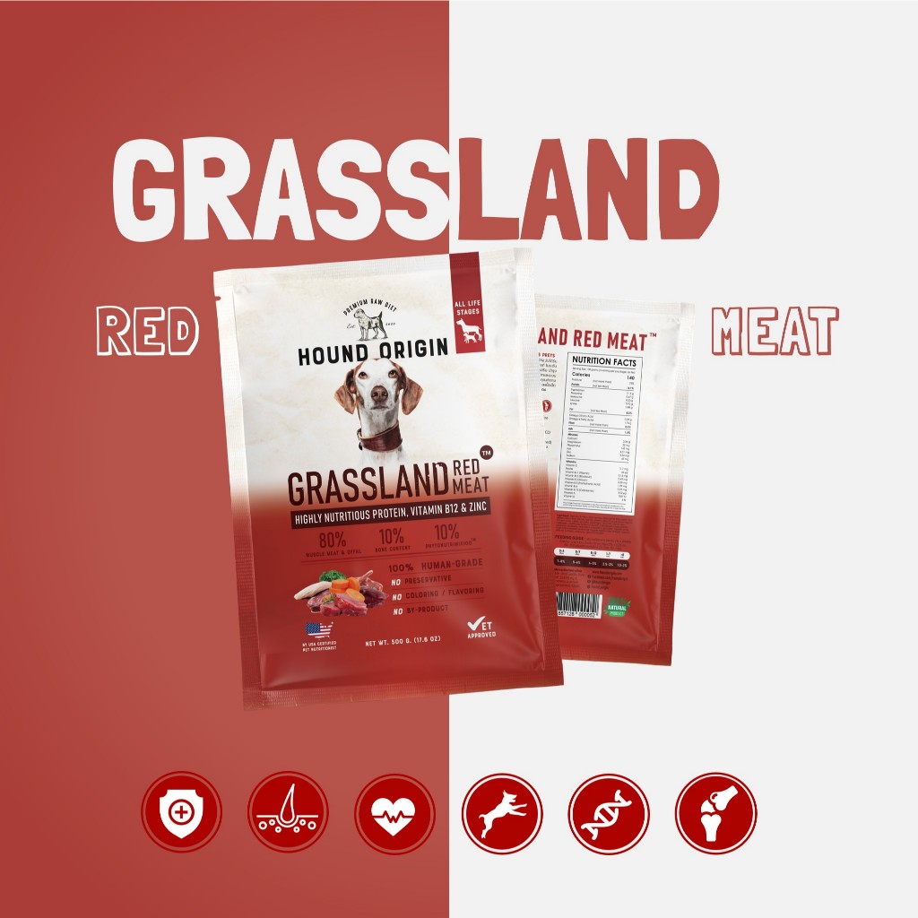 Hound Origin Dog BARF - Grassland Red Meat - 500 g.