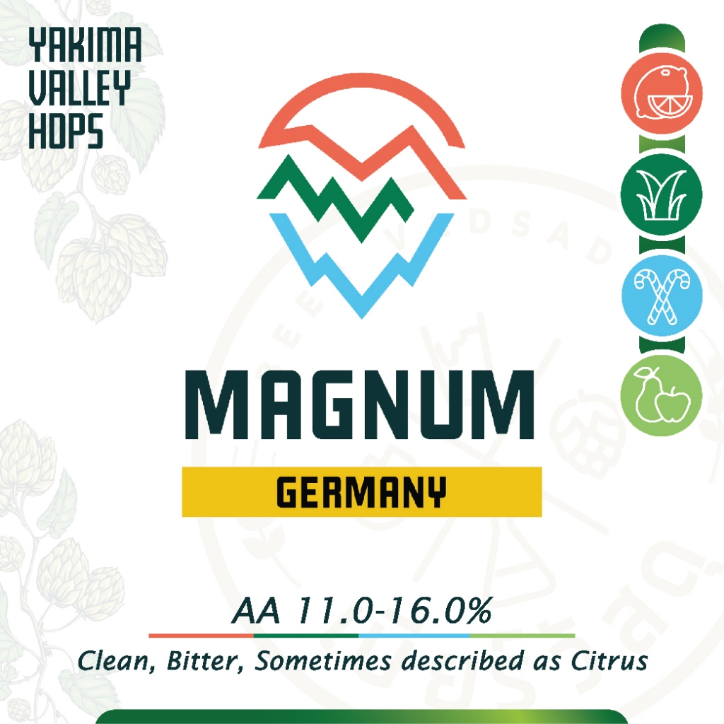 Magnum Hops (56g) มีกลิ่นเผ็ดร้อนและผลไม้เล็กน้อย