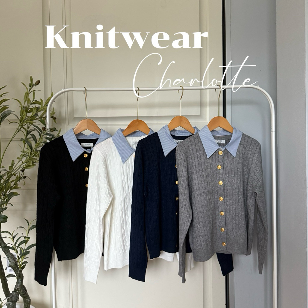 [ป้าย PIMM] เสื้อคาดิแกน มีปกเสื้อเชิ๊ตในตัว เก๋มากกก ทำให้แต่งตัวง่ายขึ้นนน เราแมทซ์มาให้เรียบร้อยส