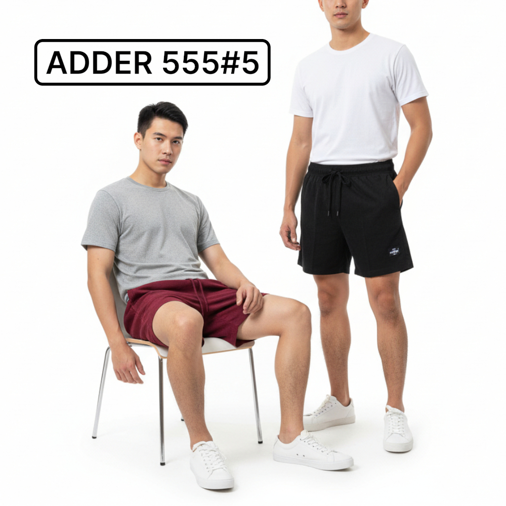 กางเกงขาสั้น ADDER ผ้าลูกฟูก รุ่น 555/5 เอวยืด มีเชือก ใส่สบาย พร้อมส่ง