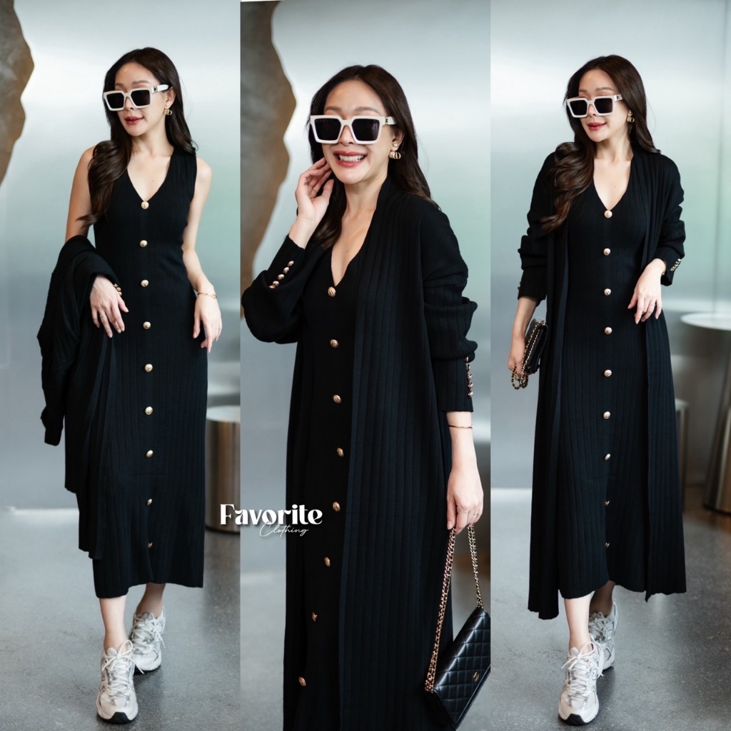 พร้อมส่ง Favorite clothing เดรสไหมพรมแขนยาว CARDIGAN_NISTA - รูปที่ 4