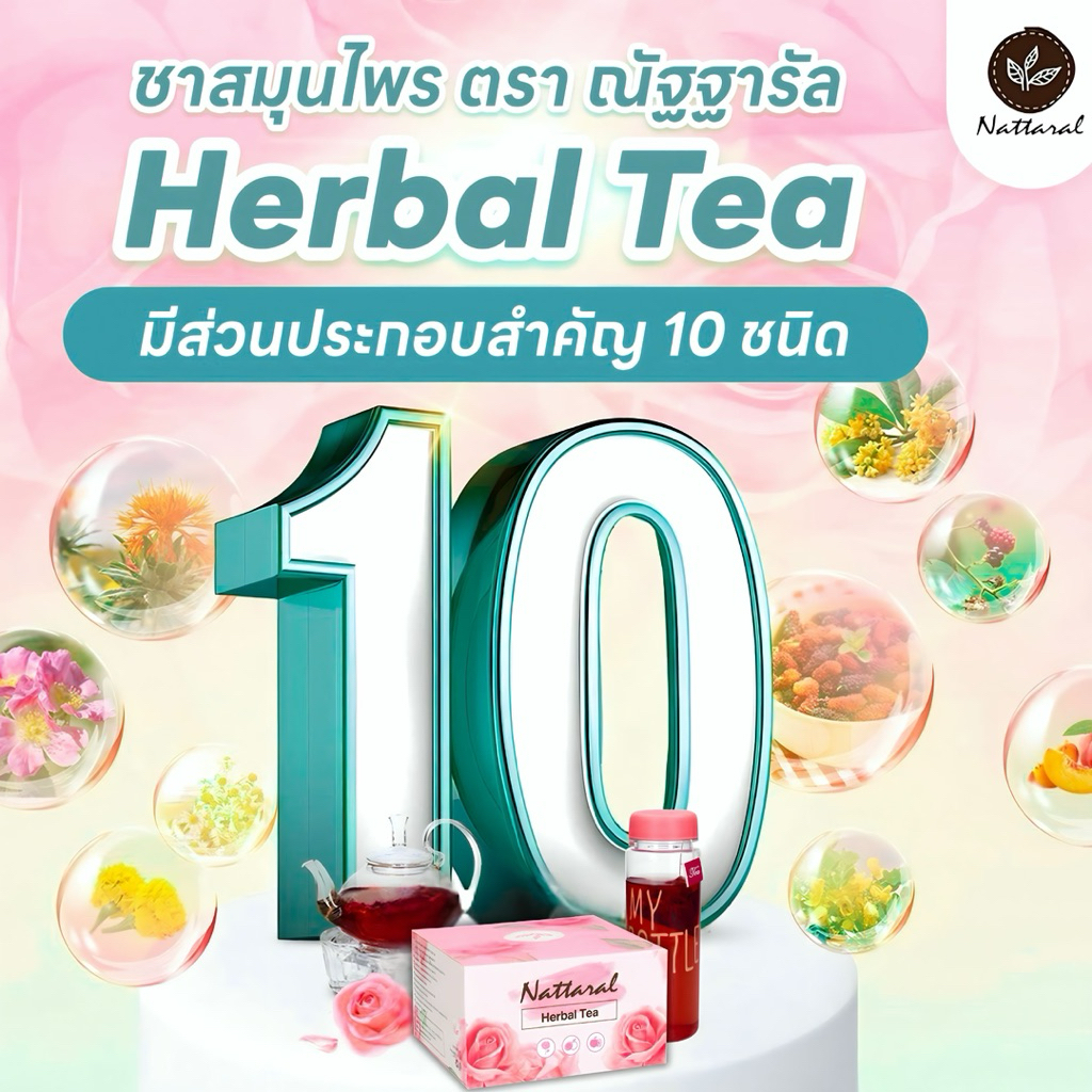 🔥ขายดี SET20วัน 2แถม2 [ทานได้ถึง40วัน] ”บำรุงลึกถึงเซลล์ทั่วร่าง“ Nattaral Herbal Tea มีอย. และ มีใบอนุญาตโฆษณา - รูปที่ 2