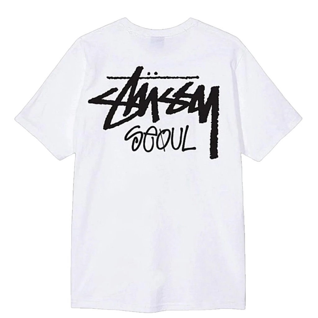 (พร้อมส่งทุกสียกเว้น เอส) STUSSY ORIGINAL T-SHIRT SEOUL SHORT SLEEVE สตุซซี่โซล เกาหลี ลายโซล เสื้อสีดำสตุซซี่