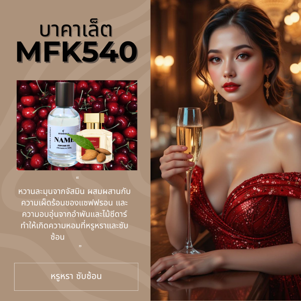 น้ำหอมกลิ่น MFK540 บาคาราต /OilPerfume ไม่มีแอลกอฮอล์