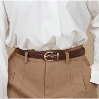 เข็มขัดสไตล์วินเทจเกาหลีใส่ได้ทั้งผู้ชาย ผู้หญิง สีดำ สีน้ำต…