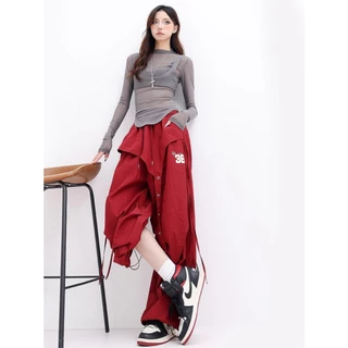 [Summer quick-drying fabric, sports wide-leg pants]กางเกงขากว้างสไตล์สตรีทลำลองสำหรับเล่นกีฬาเต้นรำผู้หญิง
