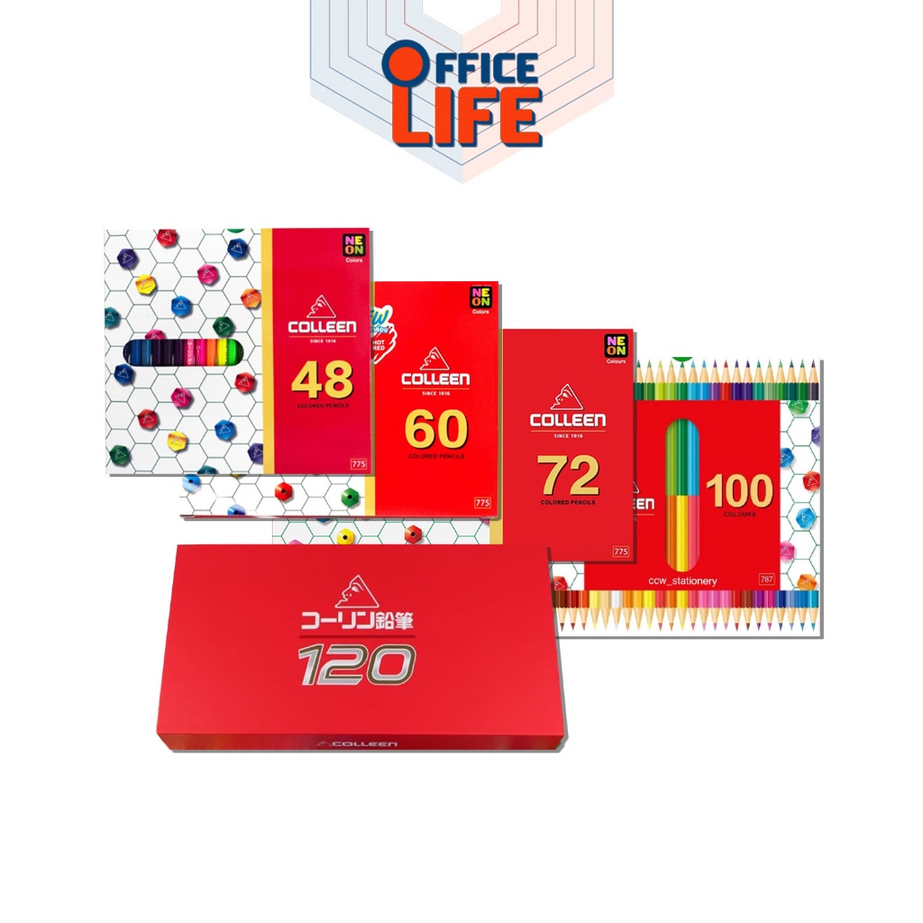 Colleen (คอลีน) สีไม้ ดินสอสี ดินสอสีไม้ แบบ  48 / 60 / 72 / 100 / 120 สี ชนิด 1