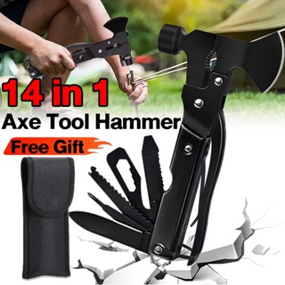 ขวานอเนกประสงค์ 14 in 1 พร้อมค้อน คีม มีด พกพาได้ เหมาะสำหรั…