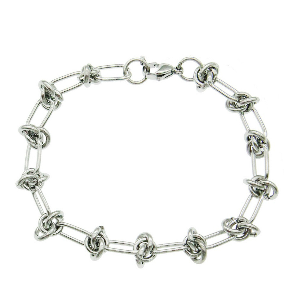 สร้อยข้อมือโซ่เกลียวปม (Silver Knot Chain)