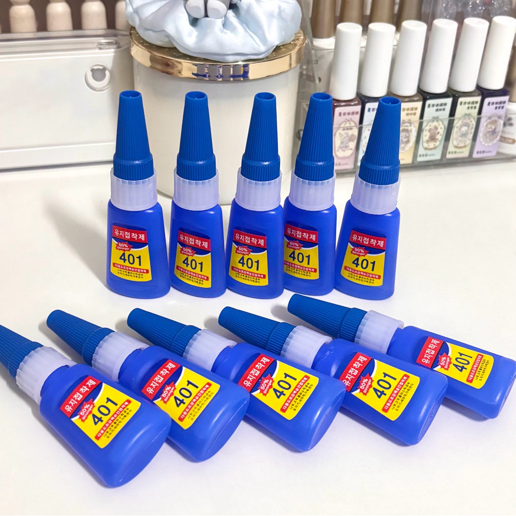 กาว 401 เนื้อเจล ติดเล็บปลอมไม่ต้องอบ ୨♡୧
