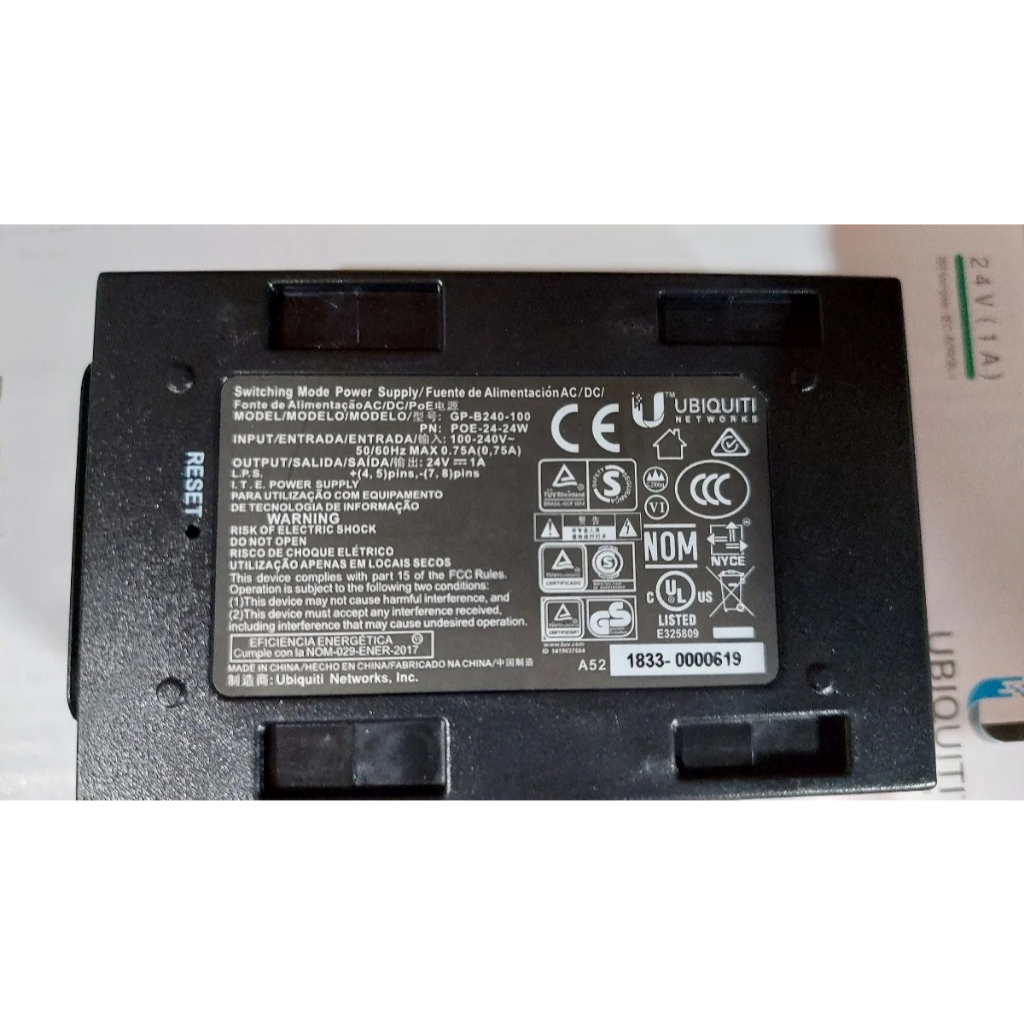 แท้ 100% Ubiquiti GP-B240-100 POE-24-24W Adaptor Poe 24V 1A
