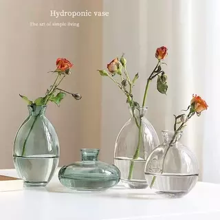 OurHome [พร้อมส่ง] แจกันแก้วทรงไม่สม่ำเสมอสไตล์ฝรั่งเศส French-style irregular glass vase ของแต่งบ้าน พร็อพถ่ายรูป ร้านก