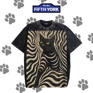 FifthYork Oversized T-shirt Vintage Fade  Vortex cat