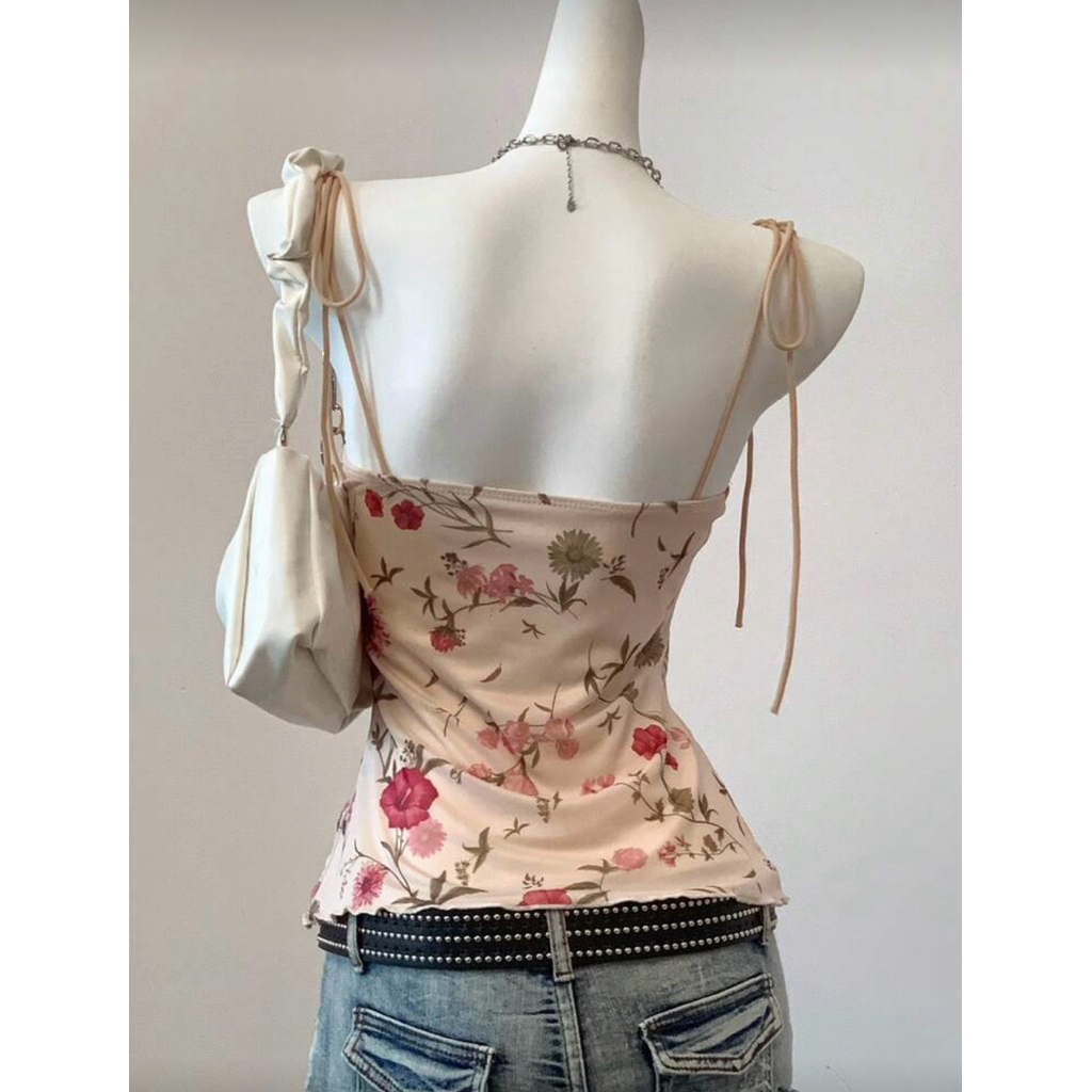 KO-BE รุ่น Vintage Floral 🤎 เสื้อสายเดี่ยวลายดอกวินเทจน่ารัก 🤎 พร้อมส่งจากไทย 🇹🇭 - รูปที่ 2