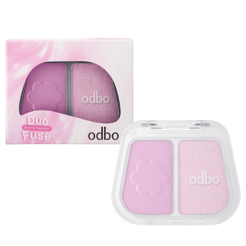Odbo Duo Fuse Blush & Highlight OD1333 โอดีบีโอ บลัชโกลว์ ดูโอ้ ดอกไม้