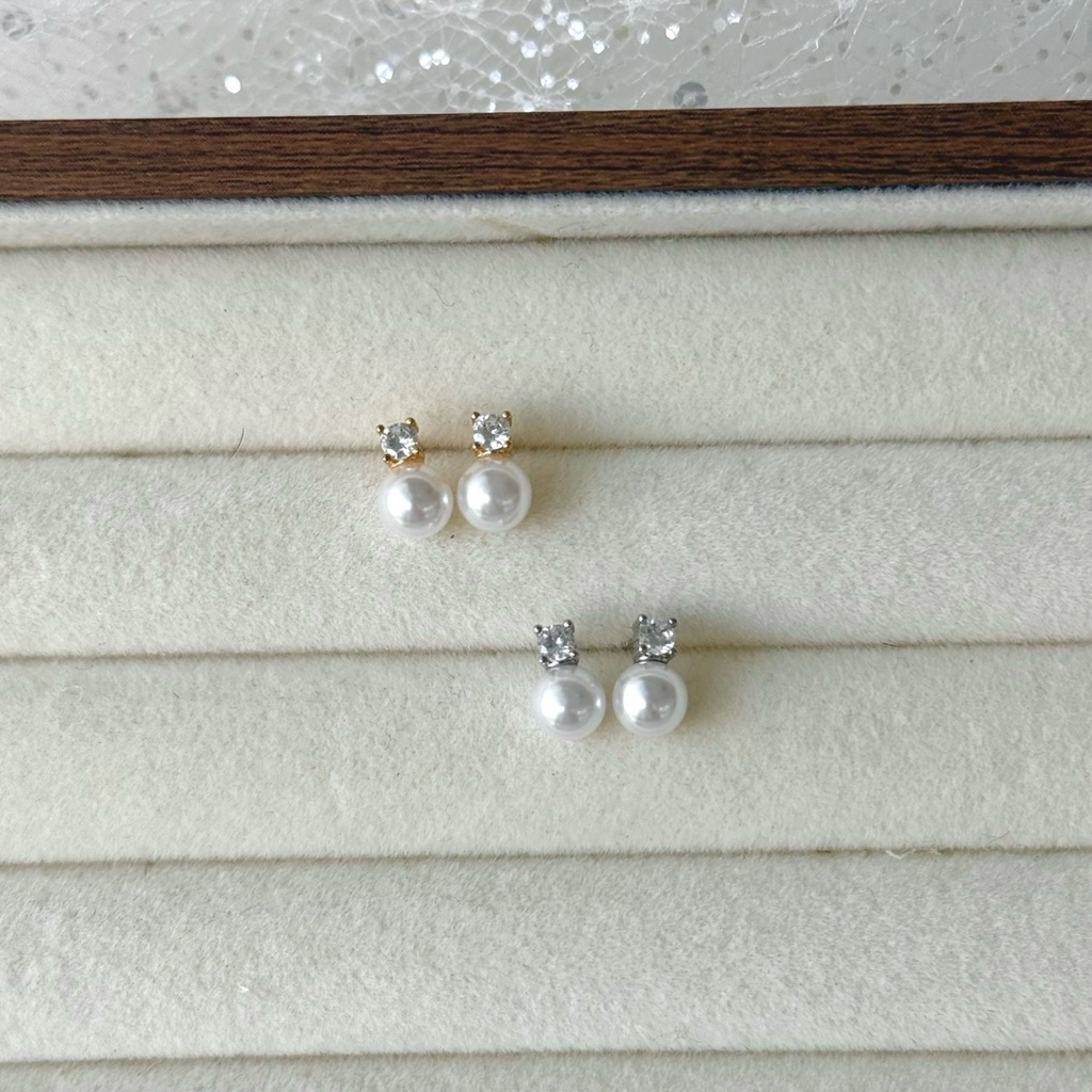 Socrush.bkk | MUSE PEARL EARRINGS | SE-009 | ต่างหู มุก เพชร