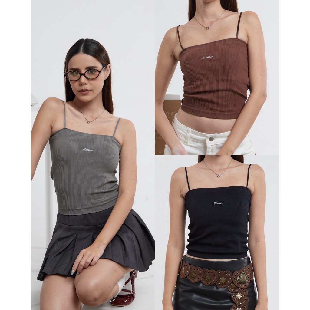 Mimin brand | เสื้อกล้ามสายเดี่ยวรุ่น Milin มีฟองน้ำในตัว