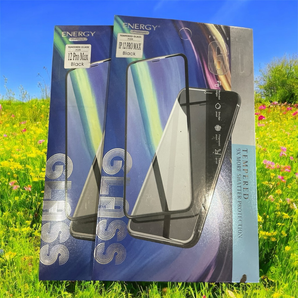 ฟิล์มกระจกกันรอย Energy Premium Tempered Glass สีดำ สำหรับ iPhone 12 Pro Max