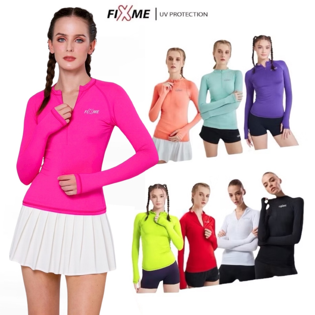 เสื้อกันยูวี 99% เสื้อกอล์ฟผู้หญิง เสื้อวิ่งเทรล แห้งไว ไร้กลิ่น FIXMESPORT ซิป