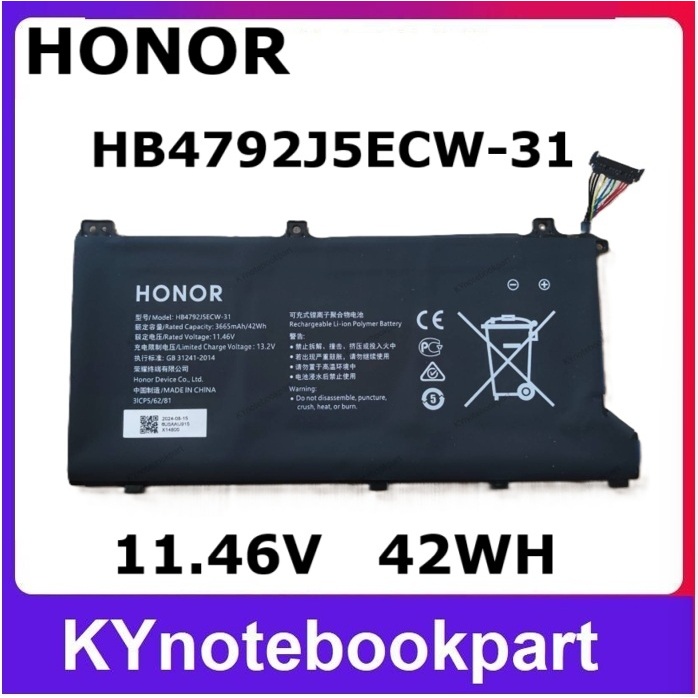 BATTERY ORIGINAL HONOR แบตเตอรี่แท้ HONOR  13 D15 VLT-W50 Honor magicbook X 15 HB4792J5ECW-31