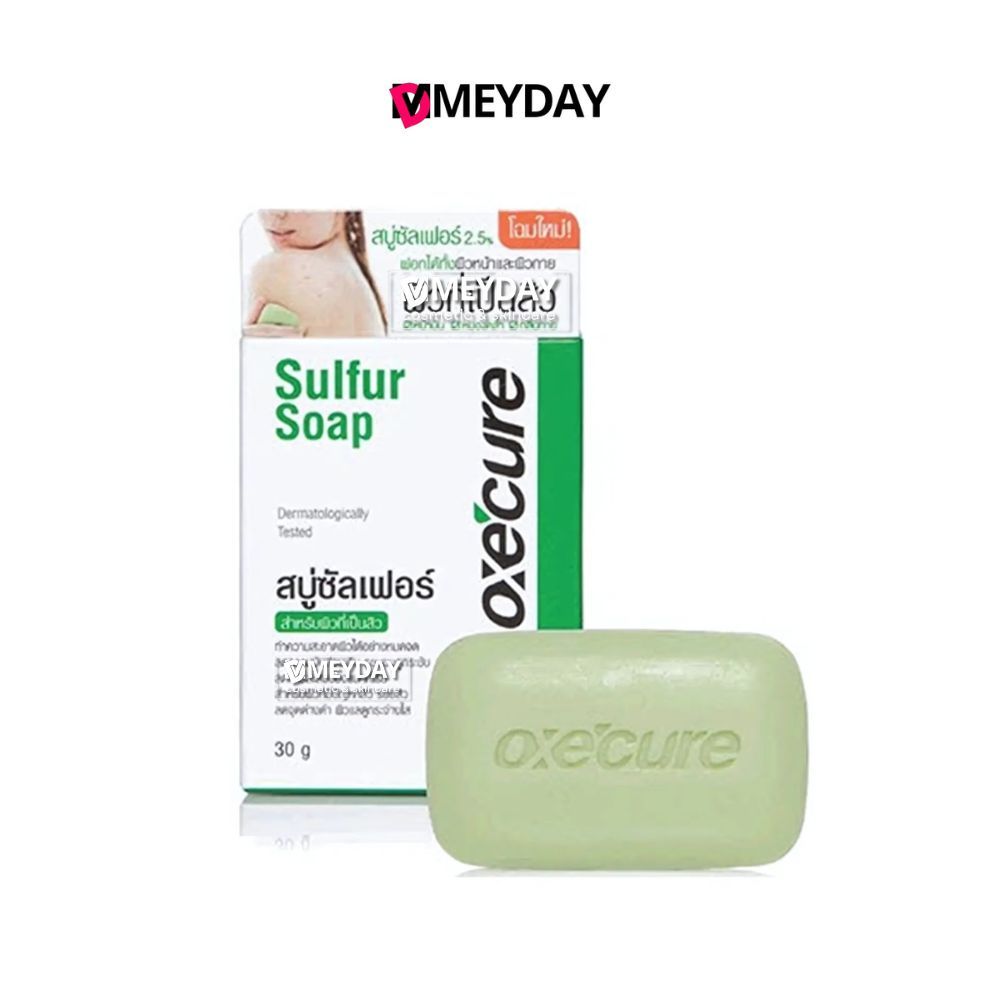 Oxe’cure Sulfur Soap อ๊อกซี เคียว ซัลเฟอร์ โซพ สบู่ซัลเฟอร์ 30 กรัม