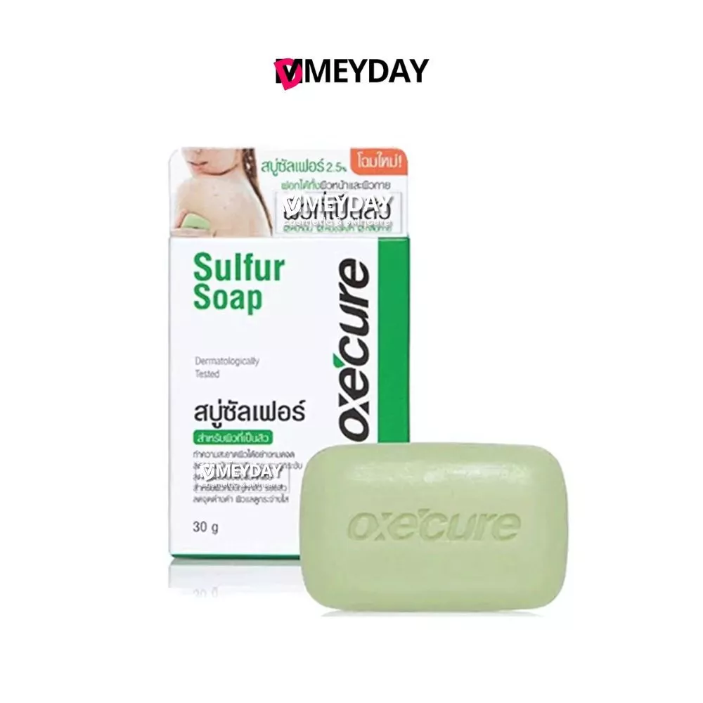 Oxe’cure Sulfur Soap อ๊อกซี เคียว ซัลเฟอร์ โซพ สบู่ซัลเฟอร์ 30 กรัม