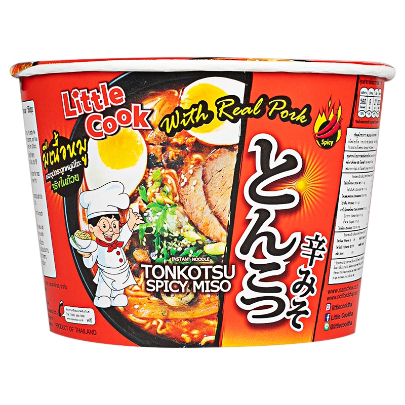 LITTLE COOK ลิตเติ้ลกุ๊กบะหมี่กึ่งสำเร็จรูปรสทงคตสึสไปซี่มิโซะ 150กรัม [8852098705969]