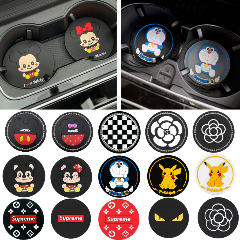 ไสติบริการรถยนต์สำหรับที่วางถ้วย, 2.75 นิ้วซิลิโคนต่อต้านการลื่น 2 ชิ้นเสื่อคัพที่วางถ้วยรถสำหรับรถยนต์, รถบรรทุก, RVS