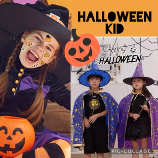 ส่งจาก กทม.ชุดฮาโลวีน หมวก+ เสื้อคลุม แม่มด พ่อมด Halloween ชุดเด็ก ชุดฮาโลวีน ชุดแฟนซี ชุดเด็กผู้หญิง ชุดเด็กผู้ชาย