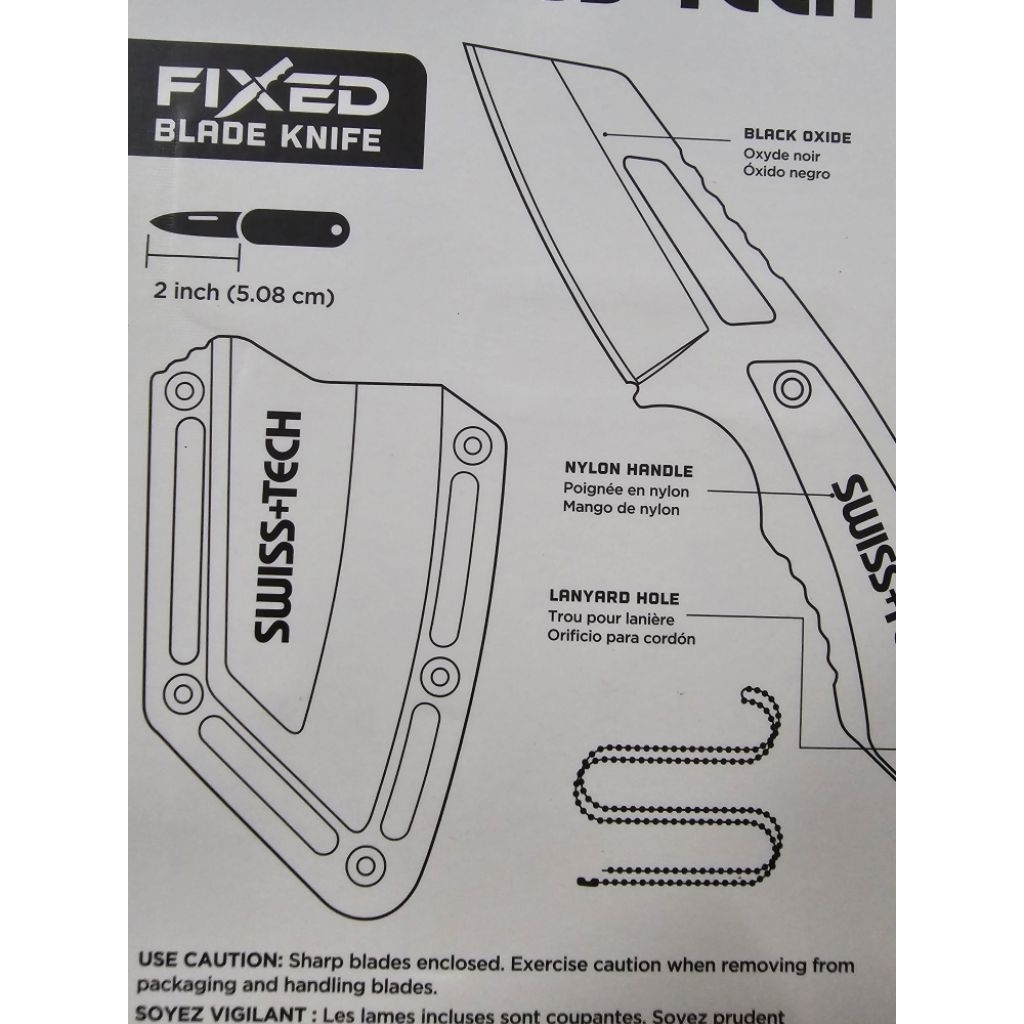 มีด FIXED BLADE KNIFE 420HC BLACK OXIDE ST013900 SWISS+TECH - รูปที่ 4