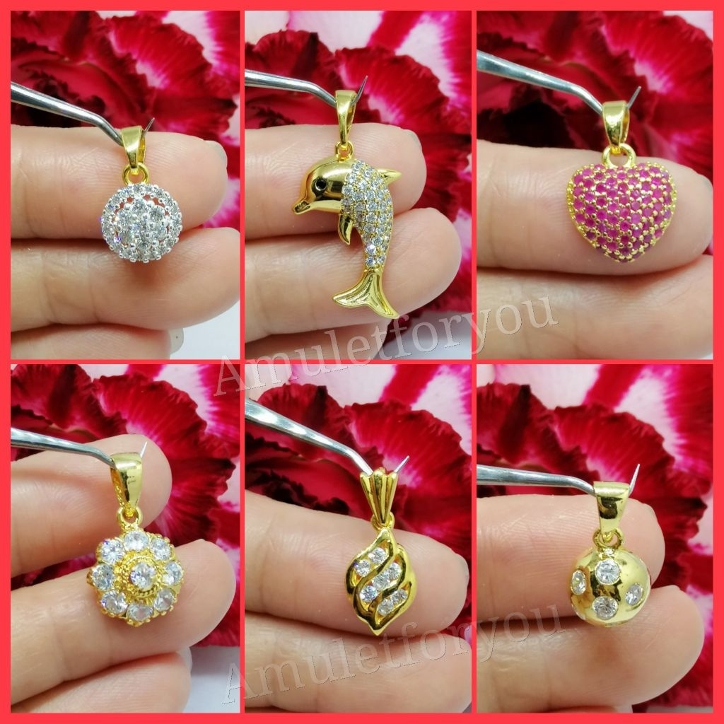 จี้ทอง​ 18k​ จี้เพชรสวิสแท้​ เกรดจิวเวอรี่