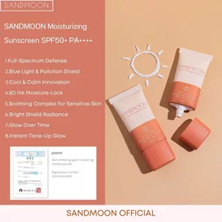 SANDMOON Tone-UpGlow Moisturizing Sunscreen SPF 50+ PA++++ (กันแดดหน้าหลอดส้ม)
