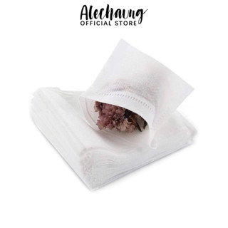 Alechaung ถุงกรองชา 100ชิ้น ถุงใส่ชาแบบใช้แล้วทิ้ง บางเบา ซึ…
