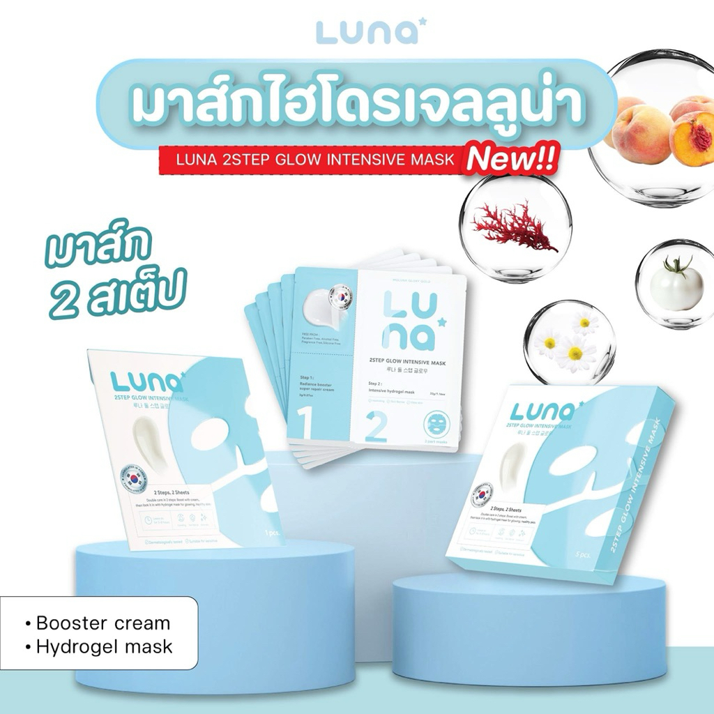 มาส์กไฮโดรเจลลูน่า Luna2step Glow Intensive Mask