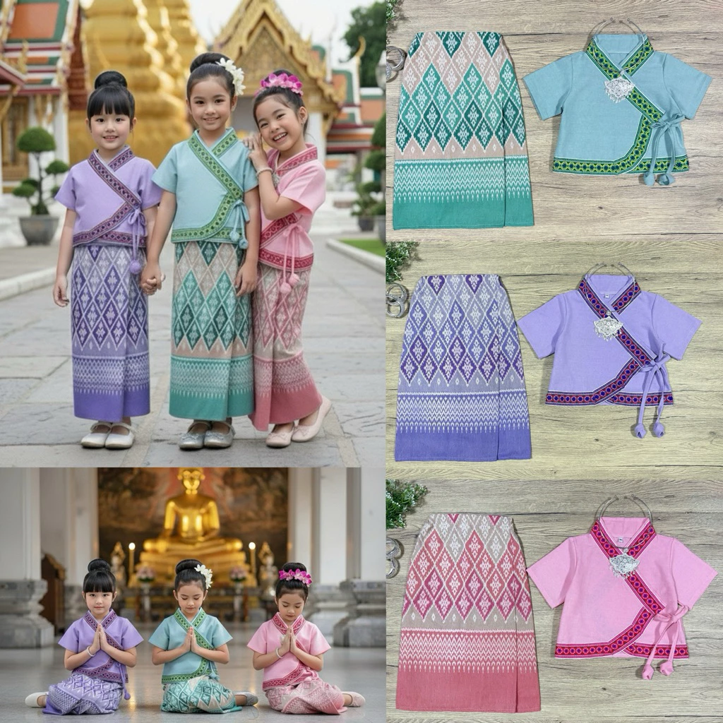 ชุดล้านนา ชุดพื้นเมืองเหนือ ชุดไทยเด็ก