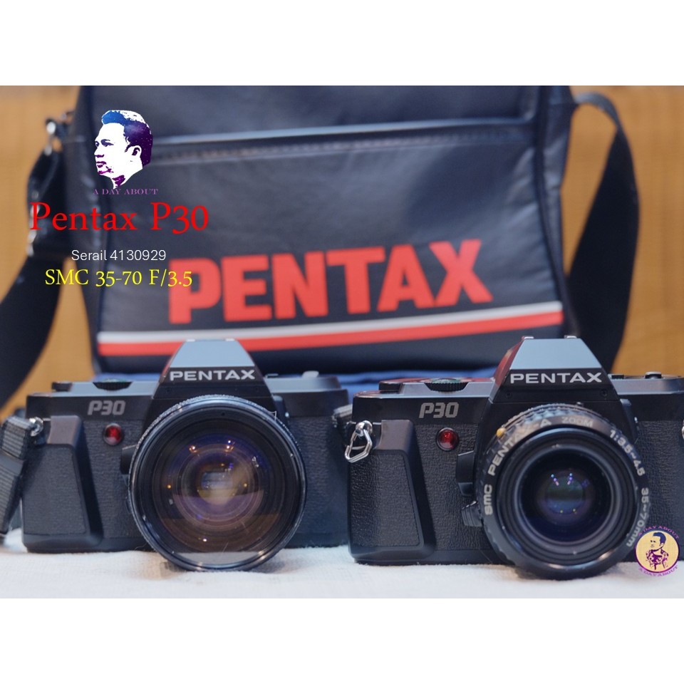 Pentax P30 สีดำ มีเลนส์ซูม SMC 35-70 แถมสายคล้องคอแท้ตรงรุ่น (Serail:4130929)